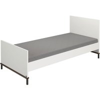 YUNY by PAIDI Kinderbett "LOVELY ALIV 90x200cm Jugendliege in Off-White", (B/H/T ca. 207x96x91cm, Off-White/Dark-Walnut), zeitloses und langlebiges Einzelbett, geprüfte Qualität von Yuny By Paidi