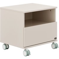 YUNY by PAIDI Nachtkommode "SISTER LOU mit Ablagefach und Schublade", feststellbarer Rollcontainer, Beige, Soft-Close von Yuny By Paidi