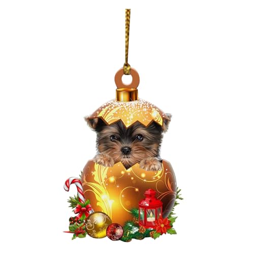 Christbaumschmuck Weihnachtsdeko 1pc Weihnachten Acryl Doppel Seite Weihnachten Goldene Eier Für Hunde Dekorationen Weihnachten Dekorationen Handwerk Hängen Dekorationen Baumschmuck (B, One Size) von Yunyahe