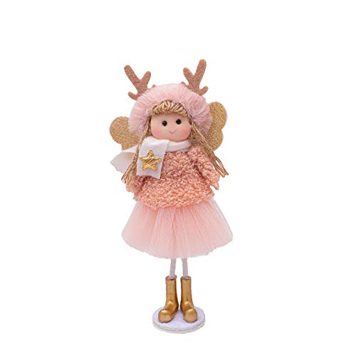Weihnachtsdeko Christmas Decorations Weihnachten Weihnachtsdekoration Urlaub Hut Dekoration Engel Tischplatte Geweih Stehpuppe Wohnkultur Bürobedarf Ablagefächer Holz (Pink, One Size) von Yunyahe