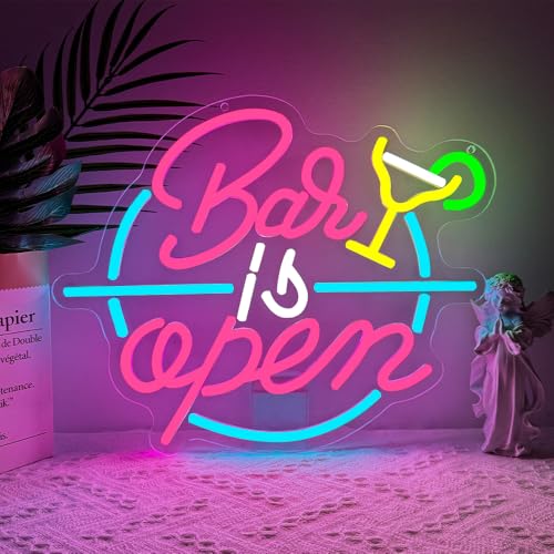 Bar is Open Neon Schild,Herzlich Willkommen LED Beleuchtet Wand Deko für Business Schlafzimmer Club Party Pub Shop,Buntes Cocktail Dimmbare Neon Sign Geschenk für Damen Männer USB Powered(13"*12,7") Bar is Open Neon Schild,Herzlich Willkommen LED Beleuchtet Wand Deko für Business Schlafzimmer Club Party Pub Shop,Buntes Cocktail Dimmbare Neon Sign Geschenk für Damen Männer USB Powered(13"*12,7") von YuoGdhSIa