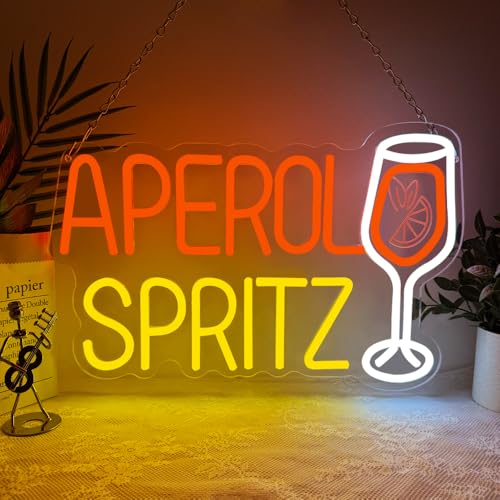 Cocktail Neon Schild,Aperol Spritz Bar LED Schilder für Wand Dekor,Cocktail Neon Sign für Home Bar Club Party Man Cave,Geschenk für Lady Männer USB Powered（16.4"*10.6"） von YuoGdhSIa