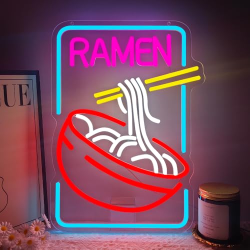 Ramen Neon Sign für Wand Deko,Nudel LED Licht Neon Schild für Hintergrund, Wall Art Decor Geschenk für Japanische Ramen Shop Resturant Home Bar Küche Schlafzimmer USB Powered（15.8"*12"） von YuoGdhSIa