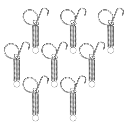 8 Stück Metall-Fingerfeder-Riegelhaken, 75 mm großer Kaninchenkäfig-Türriegel, multifunktionaler Haustier-Türriegel zur Befestigung von Hunden, Katzen, Papageien, Kaninchen, Kleintierkäfigen von Yuomeaz