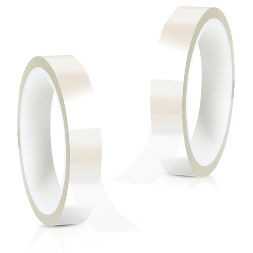 Yuomeaz 2 Rollen Hitzebeständiges Klebeband, 18 mm X 33 m Sublimation Klebeband Hitzebeständig, Kapton Tape Transparent für Diy Handwerk, Elektronische Leiterplatten von Yuomeaz