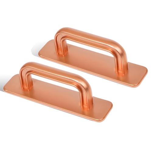 Yuomeaz Balkontürgriff Außen Kleben 2 Stück Selbstklebende Griffe, Roségold Ser Kunststoff Balkontürgriff ohne Bohren, Möbelgriff Außen zum Kleben für Fenster, Schublade, Schrank, Möbel Hardware von Yuomeaz