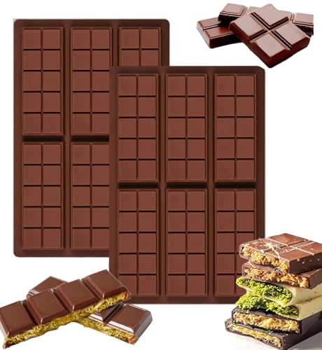 Yuqilin 2 Stück Schokoladenform Silikon,Silikonform Schokolade Einfaches Entformen Schokoladenform Selbst Gemacht Wiederverwendbar,für Schokolade Eis Pudding Seifenherstellung(B) von Yuqilin