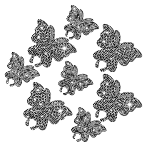 Yuqilin 8 Stücke Glitzer Schmetterling Sticker, Strasssteine Selbstklebend Aufkleber, Bling Strass Schmetterling Abziehbilder Kleber, Schöne Aufkleber für Autos Tassen Computer (Schwarz) von Yuqilin