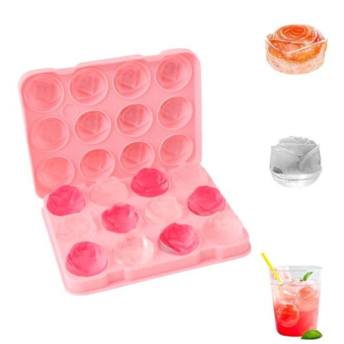 Yuqilin Eiswürfelform Silikon,Eiswürfelbehälter Eiswürfelform Silikon mit Deckel Eiswürfelform Rose Eiswürfel Kugel Ice Cube Tray,für Whisky Cocktails Bier Gekühlte Getränke und Babynahrung von Yuqilin