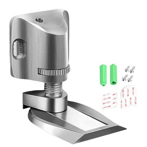 Yuqilin Türstopper Magnetisch,Einstellbar Türstopper Boden Kein Bohren Magnet Türhalter Türstopper Selbstklebend mit Klebeband und Schrauben,für Verschiedene Türtypen,Bodenfest(Silber) von Yuqilin