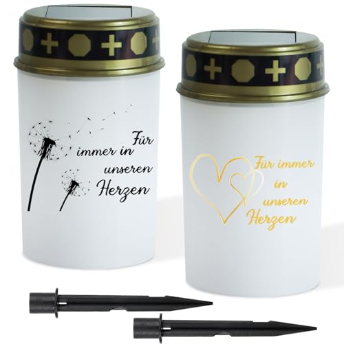 Yuragim 2 Stück Solar Grablichter für Draußen, Weiß LED Grablicht mit Dämmerungssensor und Erdspieß, Wetterfest Grableuchten Solarbetrieben Friedhofskerze Grabkerze für Immer in Unseren Herzen Yuragim 2 Stück Solar Grablichter für Draußen, Weiß LED Grablicht mit Dämmerungssensor und Erdspieß, Wetterfest Grableuchten Solarbetrieben Friedhofskerze Grabkerze für Immer in Unseren Herzen von Yuragim