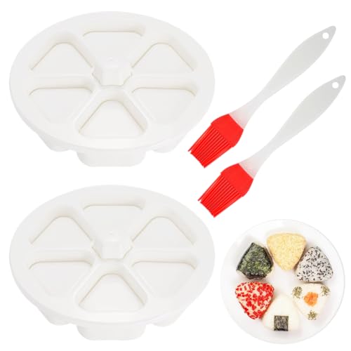 Yuragim 2 Stück Onigiri Form,Onigiri Maker 6-In-1 Onigiri Form,Klassisches Dreieck-Reisbällchen Sushi Maker Form Kit für Küche DIY Kochen Bento Zuhause Restaurant Camping von Yuragim