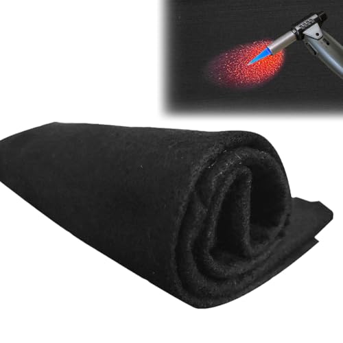 Yuragim Feuerfeste Unterlage, 1mx1m Hitzebeständig Hitzeschutzmatte, Brandschutzmatte Feuerfeste Matte Hitzebeständig bis zu 1000°C, Carbonfilz Feuerschutzmatte für Grill, Schweißen, Feuerschale,Kamin von Yuragim