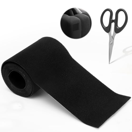 Yuragim Gewebeband Schwarz,10cmx 2m Gewebe-Reparaturband Selbstklebender für Segeltuch,Markise,Flicken für Möbel,Daunenjacke Risse oder Löcher in Stoff Sofas Autositze Zelte,wasserdicht und waschbar von Yuragim