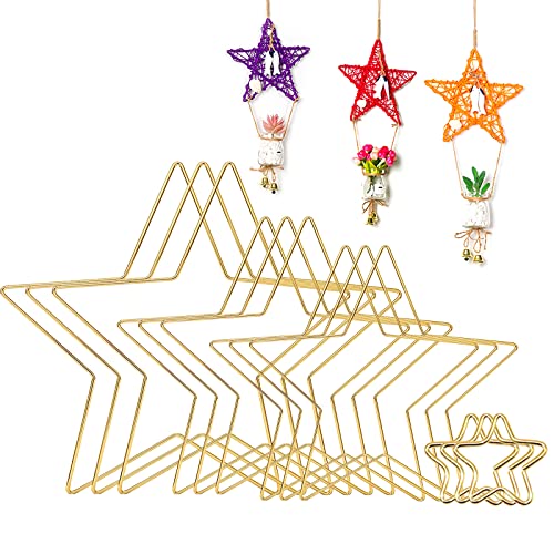 Yuragim Gold Metallring Kranz, 12 Stück 4 Größen Metallringe Hochzeitskranz zum Basteln Hängend Trockenblumen Kranz Makramee Hoops Ringe Basteln für Traumfänger, Floral Hoop Kranz DIY Hochzeit Dekor von Yuragim
