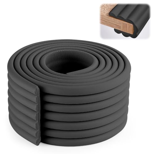 Yuragim Kantenschutz Baby Schaumstoff, Kantenschutz Selbstklebend, 5M Weichem Extra Breit Klebe Eckenschutz Baby Schaumstoff Selbstklebend Tischkantenschutz Kinderschutz für Verschiedene Möbel,Schwarz von Yuragim