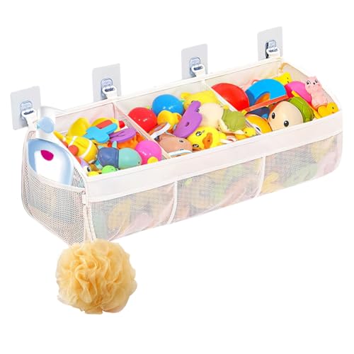 Yuragim Kids Shower Toy Holder,Bath Toy Storage Bag Bath Toy Organiser with 3 Compartments,Bath Toy Hanging Organiser Bag with 4 Hooks,Bath Toy Holder Storage and Sorting of Toys for Bathtub. Yuragim Kids Shower Toy Holder,Bath Toy Storage Bag Bath Toy Organiser with 3 Compartments,Bath Toy Hanging Organiser Bag with 4 Hooks,Bath Toy Holder Storage and Sorting of Toys for Bathtub. von Yuragim
