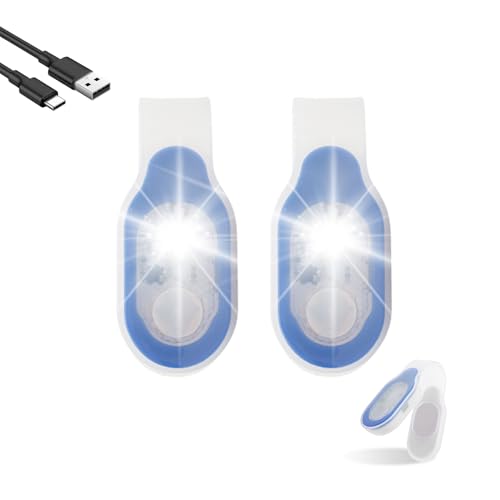 Yuragim LED Clip Licht USB Aufladbar, 2 Stück Krankenpflege Nachtlicht Clip auf Taschenlampe Magnetisch Klein Stirnlampe 3 Modi Pflegezubehör für Nacht Schichtkrankenschwester, Laufen, Joggen, Camping von Yuragim