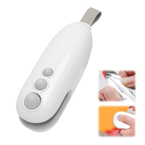 Yuragim Mini Folienschweißgerät Wiederaufladbar Bag Sealer Heißsiegeln und Schneiden 2 in 1 Hand Verschlussgerät Folienschweißgerät für Plastiktüten Beutel Spänesäcke Snack von Yuragim