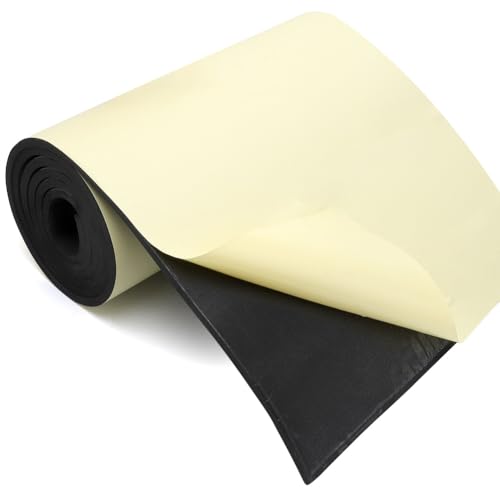 Yuragim Selbstklebende Schaumstoffrolle Zellkautschuk 300mm(B)x1.5mm(D)x1.5m(L) Multifunktionale Neopren Schaumstoffplatte Selbstklebende, DIY-Zellkautschuk Platte Schalldämmung Rutschfest Isolierung von Yuragim