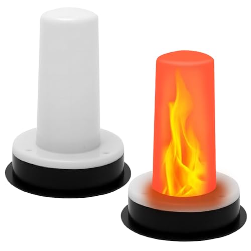 Yuragim Solarleuchten Ersatz Top,2 Stück 8.5cm Solarleuchten Ersatzteile mit Flamme Glühbirne für Außenlaternen,Solarlampen Wasserdicht Solar Ersatzdeckel für Gartenleuchten Terrasse Außen Garten Deko von Yuragim