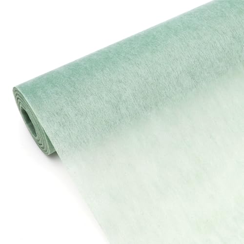 Yuragim Vlies Tischläufer Eukalyptus Grün, 30cm x 25m Grün Tischläufer Rolle Deko Tischband Tischläufer Meterware für Geburtstage Hochzeiten Taufe Tischdeko Kommunion Konfirmation Festliche Dekoration von Yuragim