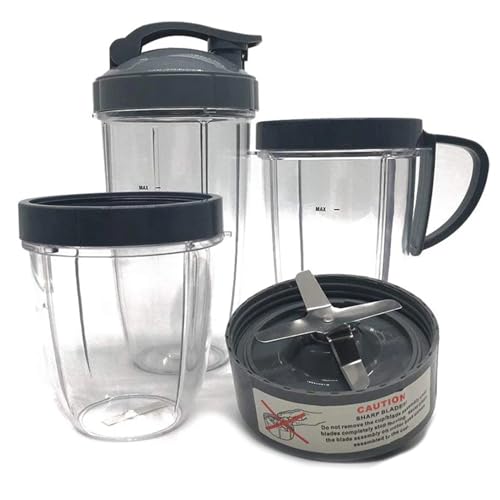 Yurefax Becher und Klinge Set Nutri Ersatz Speed ​​Blender Mixer System Ersatzteile Zubehör mit, for Mixerklingendeckel von Yurefax