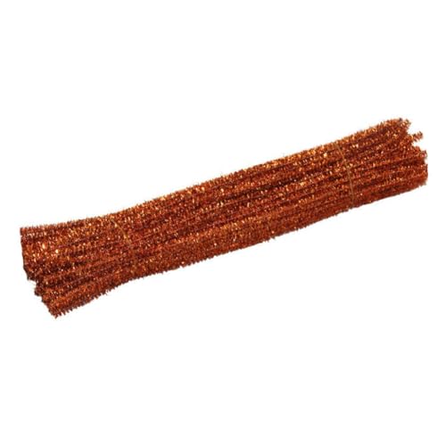 Yurosiay 100 Stück Glitzer Pfeifenreiniger 30×0.6cm Bunt Chenilledraht Mit Glitzer Pfeifenputzer Basteln Biegeplüsch DIY Pfeifenputzerdraht Biegbar Chenille Stiele für DIY Craft Dekor Braun von Yurosiay