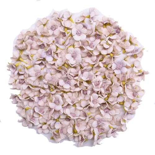 Yurosiay 100 Stück Mini Künstliche Blumen 2.5cm Künstliche Gänseblümchen Klein Bunt Kunstblumen Köpfe Mini Seidenblumen Deko Blütenköpfe Elegant Blumenköpfe für DIY Basteln Haus Deko Beige von Yurosiay