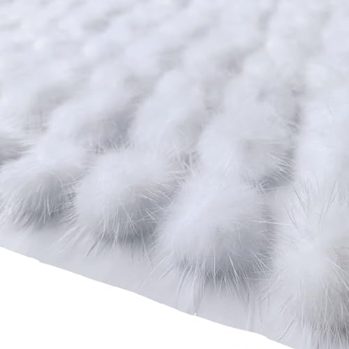 Yurosiay 20 Stück Mini Kunstfell Pompon 3cm Klein Kunstfell Bommel Weich Flauschige Fellbommel Künstliche Pelzbommel Kunstpelz Pompons Plüsch Bommel für DIY Haarschmuck Schmuck Handwerk Weiße von Yurosiay