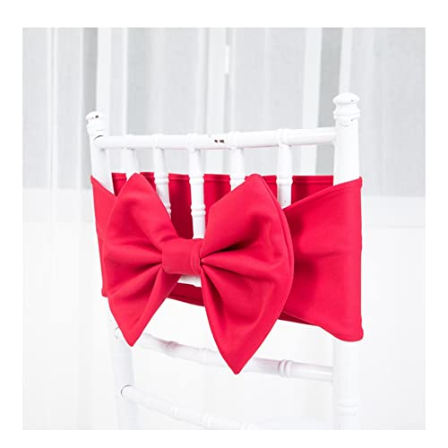 Yurosiay 4 Stück Stuhlschärpen Hochzeit Stretch Stuhlschleifen Vintage Elegant Stuhlhusse Hochzeit Stuhlschärpen Spandex Stuhlbezug Hochzeit Stuhl Deko Hochzeit für Party Bankette Rot von Yurosiay