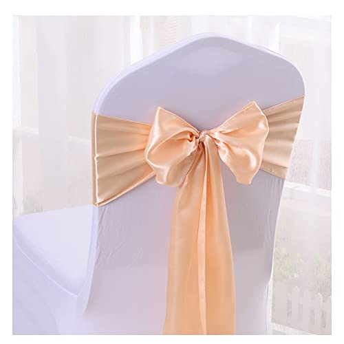 Yurosiay 6 Stück Satin Stuhlschleifen Vintage Stuhlschleife Elegant Stretch Stuhlschärpen Satin Stuhldekoration Hochzeit Stuhl Schärpe für Hochzeit Bankett Geburtstag Party Deko Champagner von Yurosiay