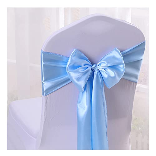 Yurosiay 6 Stück Satin Stuhlschleifen Vintage Stuhlschleife Elegant Stretch Stuhlschärpen Satin Stuhldekoration Hochzeit Stuhl Schärpe für Hochzeit Bankett Geburtstag Party Deko Himmelblau von Yurosiay