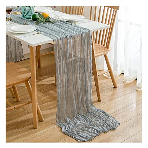 Yurosiay 90×400cm Seihtuch Tischläufer Boho Käsetuch Tischläufer Halbtransparenter Gaze Tischläufer Tüll Chiffon Tischläufer Hochzeit Table Runner für Hochzeit Geburtstage Party Grau von Yurosiay