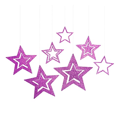 Yurosiay Glitzer Sterne zum Aufhängen 7er Set Aushöhlen Glitzernder Papiersterne Deko Groß Hängedeko Stern Weihnachtsdeko Stern Sterne Aufhängen für Hochzeit Party Christbaum Deko Lila Yurosiay Glitzer Sterne zum Aufhängen 7er Set Aushöhlen Glitzernder Papiersterne Deko Groß Hängedeko Stern Weihnachtsdeko Stern Sterne Aufhängen für Hochzeit Party Christbaum Deko Lila von Yurosiay