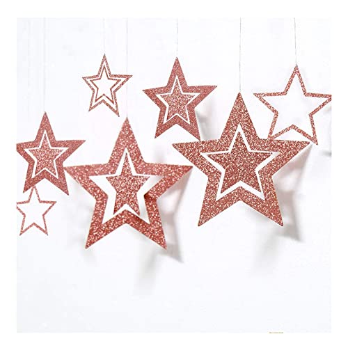 Yurosiay Glitzer Sterne zum Aufhängen 7er Set Aushöhlen Glitzernder Papiersterne Deko Groß Hängedeko Stern Weihnachtsdeko Stern Sterne Aufhängen für Hochzeit Party Christbaum Deko Roségold Yurosiay Glitzer Sterne zum Aufhängen 7er Set Aushöhlen Glitzernder Papiersterne Deko Groß Hängedeko Stern Weihnachtsdeko Stern Sterne Aufhängen für Hochzeit Party Christbaum Deko Roségold von Yurosiay