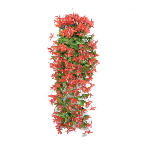 Yurosiay Künstliche Blumen Hängende 80cm Blumengirlande Künstliche Lilien Wandbehang Kunstblumen Hängend Wie Echt Künstliche Blumen Rebe Hängende Blumen Deko für Hochzeit Garten Balkon Rot 1# von Yurosiay