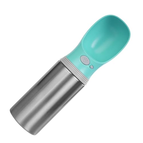 Yurosuis Hundetrinkflaschen | Hundewasserspender Reise 400ml,Auslaufsicherer Edelstahl Spender für Unterwegs Auto Camping von Yurosuis