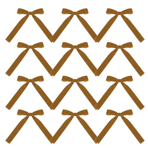 Yurosuis Rote Weihnachtsschleifen,Rote Weihnachtskranzschleifen - 12X Samtband-Weihnachtsbaumschleifen | Weihnachtsrote Schleifen, weihnachtliche Samt-Ornamentschleife für Haustür, Girlande, Treppe, Yurosuis Rote Weihnachtsschleifen,Rote Weihnachtskranzschleifen - 12X Samtband-Weihnachtsbaumschleifen | Weihnachtsrote Schleifen, weihnachtliche Samt-Ornamentschleife für Haustür, Girlande, Treppe, von Yurosuis