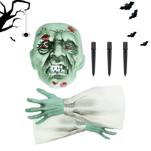 Yurosuis Skelett Halloween Deko | Halloween Skelett Arme | 3 Teile Realistische Deko Für Gruselhaus Garten Vordertür Weg Rasen von Yurosuis