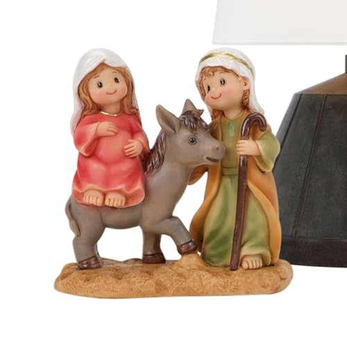 Yurosuis Statue der Heiligen Familie,Weihnachts Resin Cartoon Josef Maria Figurinen - Religiöse Katholische Skulpturen Figurinen Verzierungen,Christliche Tisch Kamin Kirche von Yurosuis
