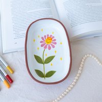 Keramikschale, Kerzenschale Mit Blume, Schmuckschale, Dekorativer Teller, Handgemachte Keramik, Geschenk Für Mama Keramikschale, Kerzenschale Mit Blume, Schmuckschale, Dekorativer Teller, Handgemachte Keramik, Geschenk Für Mama von YurtCeramics