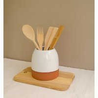 Utensilienhalter, Utensilientopf, Küchenutensilienhalter, Keramik Utensilienhalter Für Küche, Utensilienglas, Keramikvase von YurtCeramics