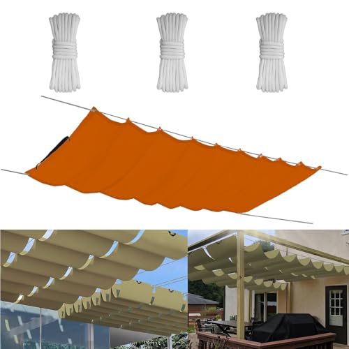 Einziehbare Welle Sonnensegel 2.7x7.5M, Verstellbar Aufrollbar Sonnenschutz Mit ösen, Spannmarkise Beschattung, Markise Wasserdicht Verstellbar Markisenstoff Für Terrassenüberdachung - Orange von Yurun