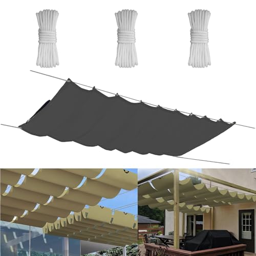Einziehbare Welle Sonnensegel 3.5x8M, Verstellbar Aufrollbar Sonnenschutz Mit ösen, Spannmarkise Beschattung, Markise Wasserdicht Verstellbar Markisenstoff Für Terrassenüberdachung - Dark Graphit von Yurun
