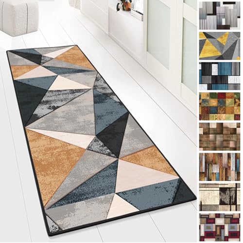 Yurun Flurteppich, Teppich für Flur oder als Eingangsmatte, Für Flur Modern, Küchenteppich, Läufer, Fußmatte Lang, Geometrische Muster, Erhältlich in 9 Farben & vielen Größen, 120x200cm von Yurun