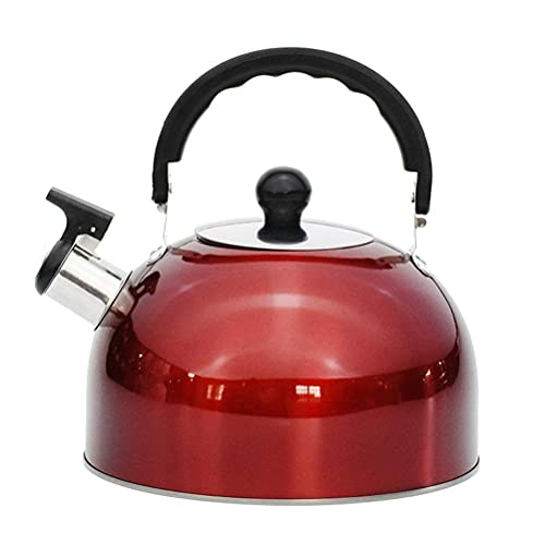 2L Pfeifender Camping-Wasserkocher, Pfeifender Edelstahl-Teekessel für den Herd, Tragbare, Leichte Teekanne für Campingausflüge, Wanderreisen (Yusat7192erw6nz-01) von Yusat