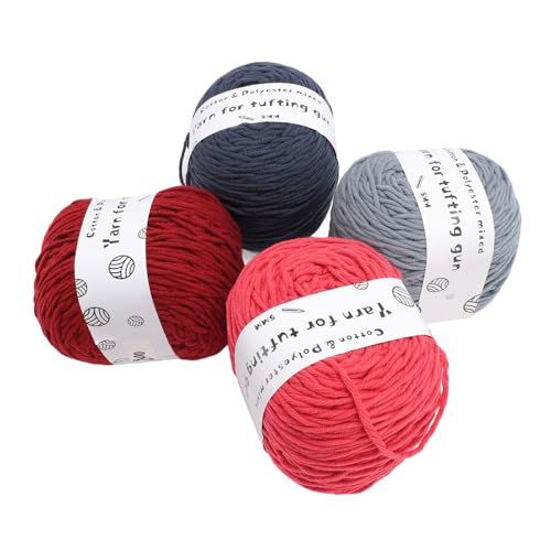 4-teiliges Häkelgarn-Set für Teppich, 8 Stränge, 4 Farben, Weiche Baumwolle, Strickhäkelgarn für Kinder, Erwachsene, Anfänger, Profis 4-teiliges Häkelgarn-Set für Teppich, 8 Stränge, 4 Farben, Weiche Baumwolle, Strickhäkelgarn für Kinder, Erwachsene, Anfänger, Profis von Yusat