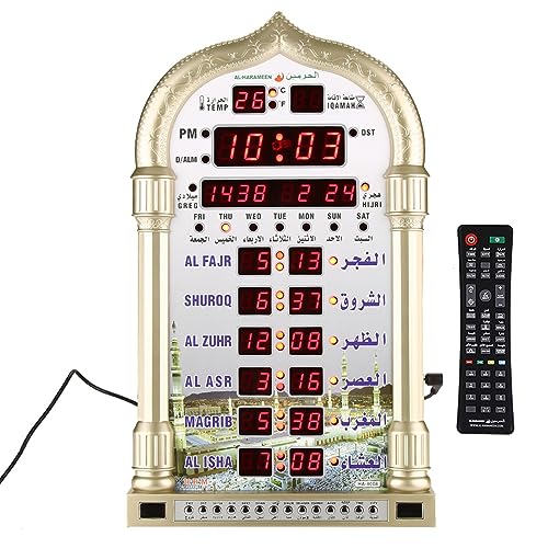 Wandkalender Moschee Digitale Islamische Uhr Muslim Geschenk Alarm Azan Gebet EU Stecker 110-240V von Yusat