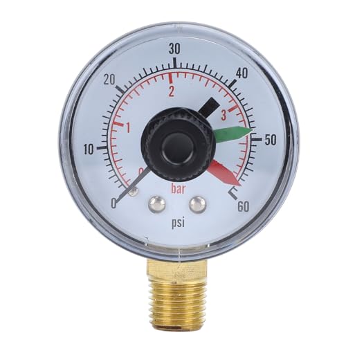 Yusat Boxed Manometer Ersatz DN8 Wasserdruckmessgerät mit Außengewinde und Zifferblatt ECX271261 von Yusat